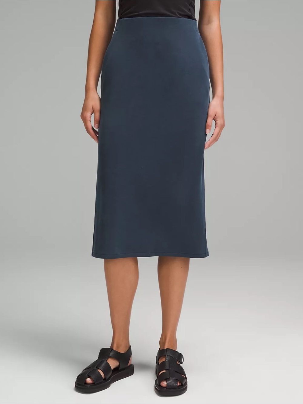 Lululemon Softstreme High-Rise Midi Skirt Size 10 Gray Blue